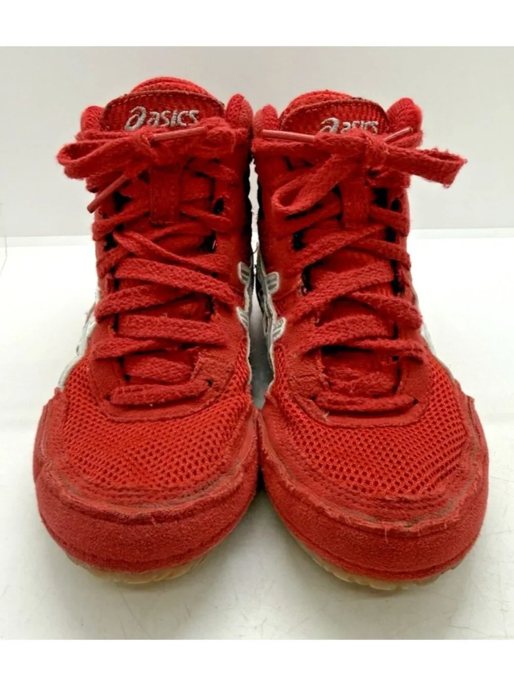 Asics Matflex 3 GS Wrestling Shoes Junior Size 1 US 30.5 EU Red Silver C129N
